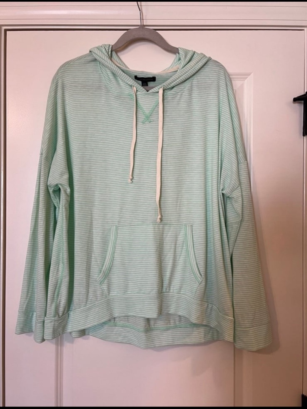 American Eagle Outfitters Mint & White Striped Hoodie